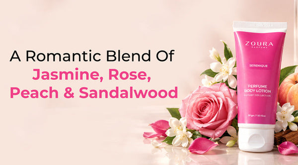 ZOURA SERENIQUE: A Romantic Blend of Jasmine, Rose, Peach & Sandalwood