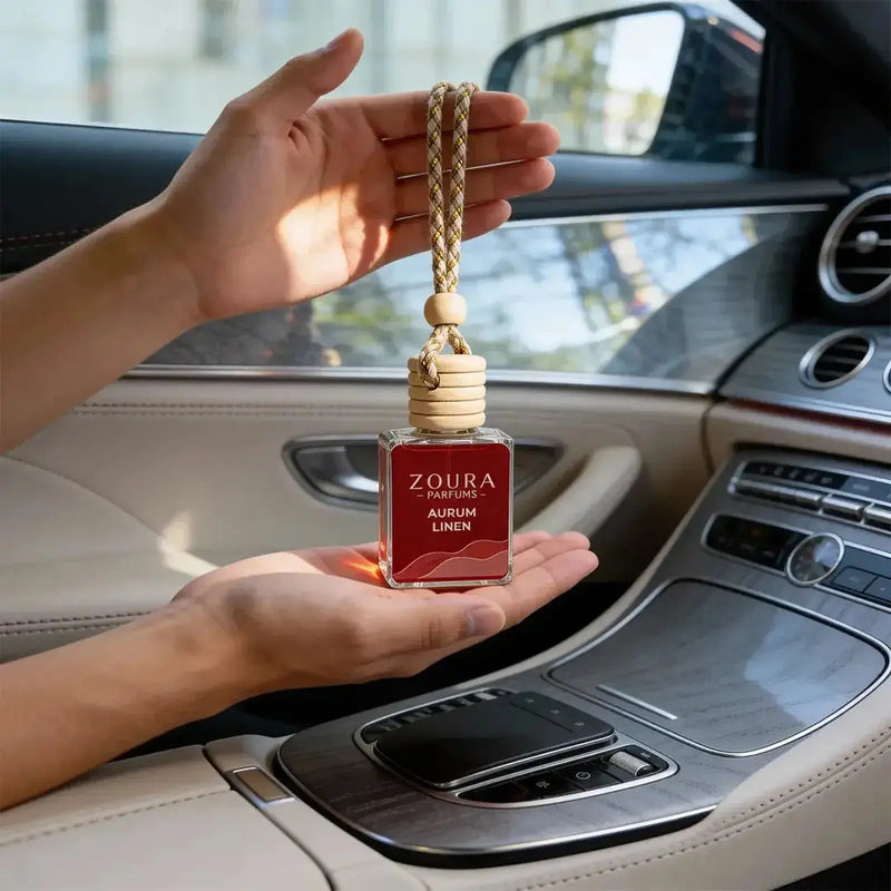 Aurum Linen Car Hanging Fragrance – car air freshener diffuser ZOURA
