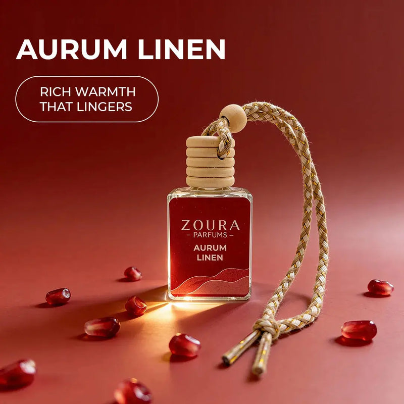 Aurum Linen Car Hanging Fragrance – car air freshener diffuser ZOURA