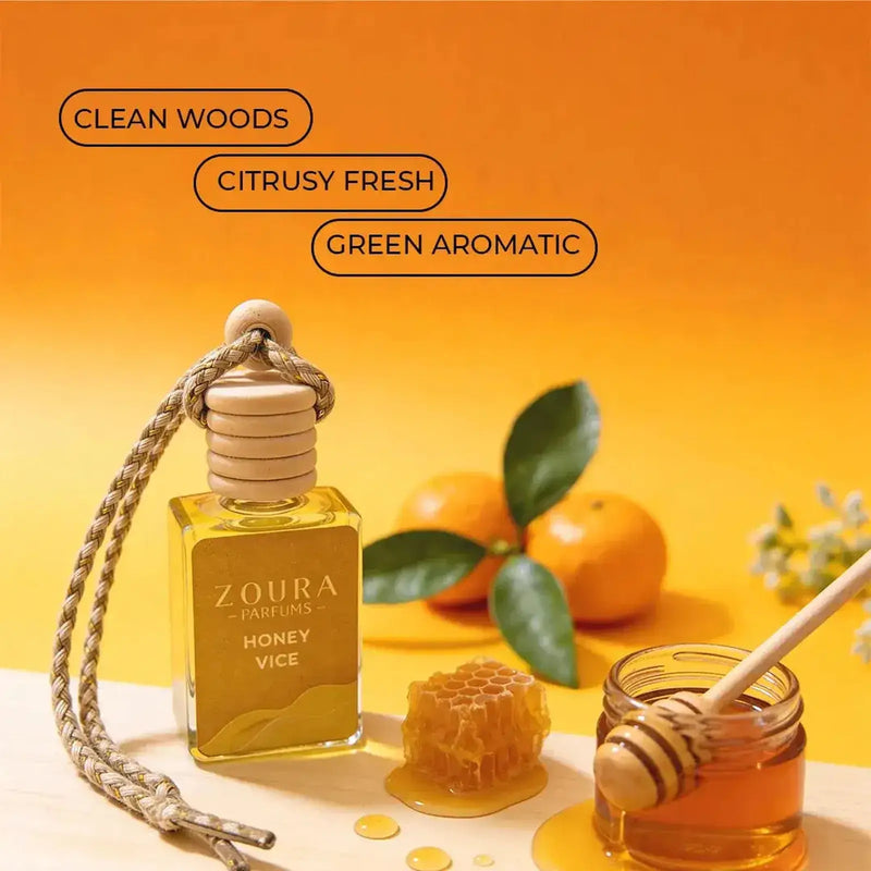 Honey Vice hanging car fragrance – car air freshener diffuser ZOURA
