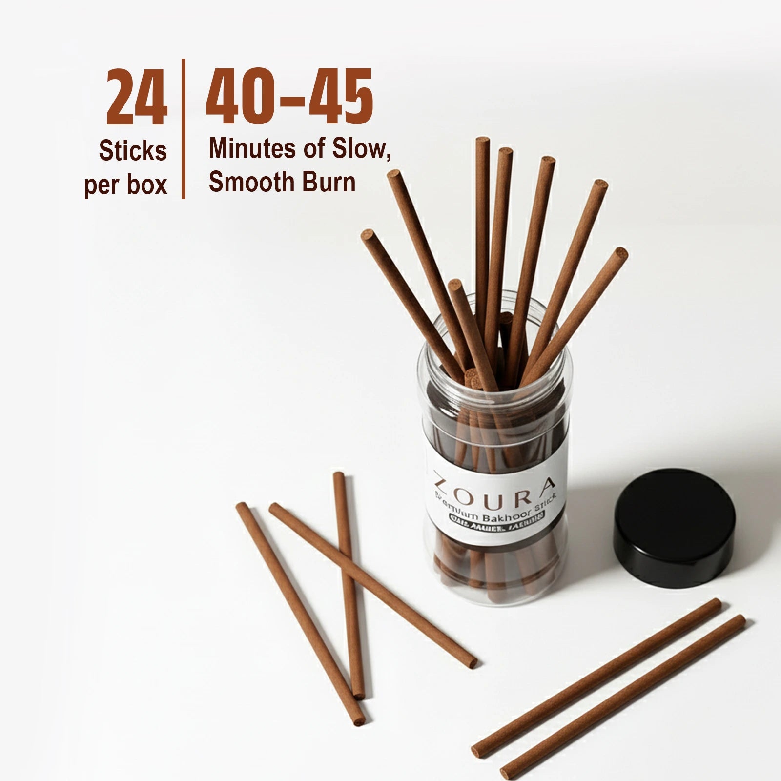 ZOURA Premium Bakhoor Sticks — Oud · Amber · Jasmine