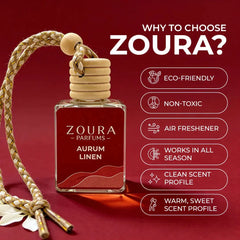 Aurum Linen Car Hanging Fragrance – car air freshener diffuser ZOURA