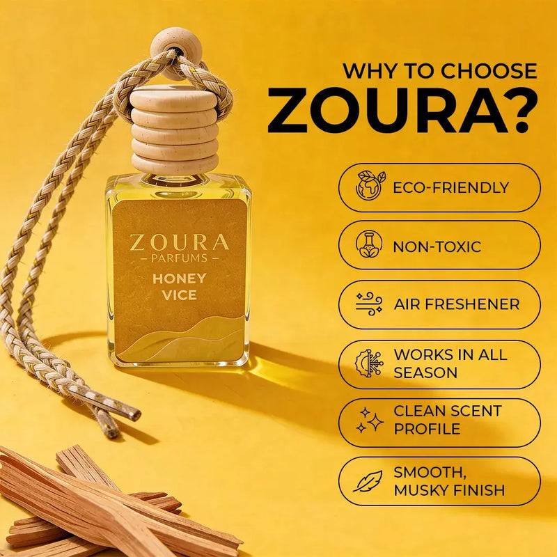 Honey Vice hanging car fragrance – car air freshener diffuser ZOURA
