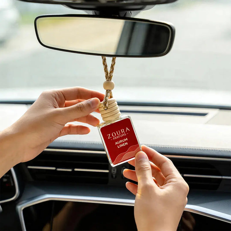 Aurum Linen Car Hanging Fragrance – car air freshener diffuser ZOURA