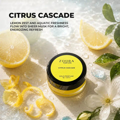 Zoura Citrus Cascade Solid Perfume with lemon zest and musk