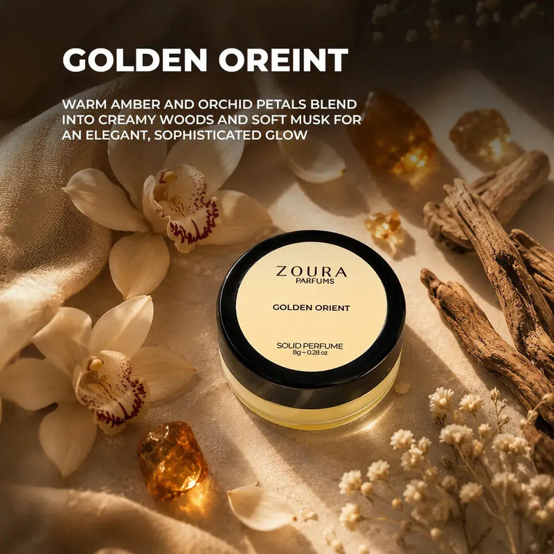 Zoura Golden Orient Solid Perfume with amber and orchid