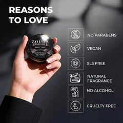 Zoura Guilt Trip Solid Perfume – vegan, paraben-free features