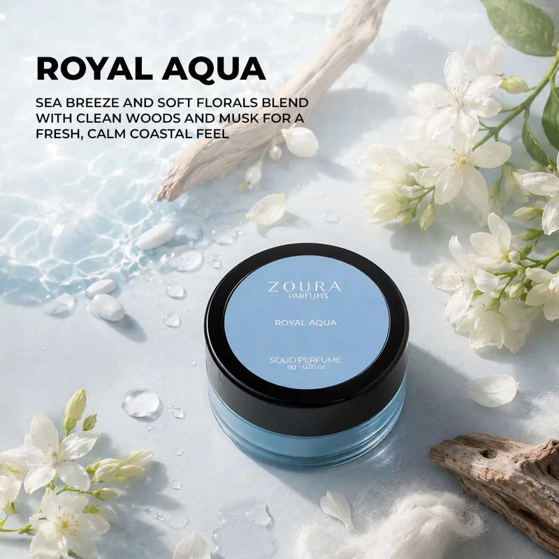 Zoura Royal Aqua Solid Perfume with sea breeze and florals