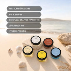 Zoura Parfums Everyday Solid Perfume Set of 5 on beach