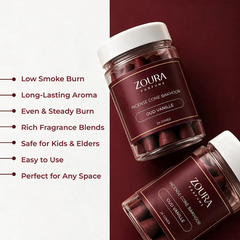 Zoura Oud Vanille Incense Cone Bakhoor – premium, long-lasting, low smoke, safe for kids and elders