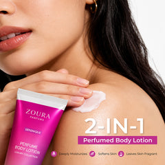 Serenique Floral Musk Perfume Body Lotion 50g by Zoura with soft floral and musky fragrance profile