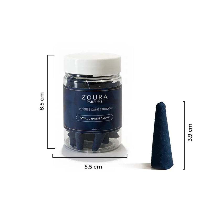 Royal Cypress Smoke Bakhoor Incense Cones - Premium Long Lasting ZOURA