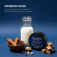 Arabian Musk unisex solid perfume with milk, cinnamon and musk notes ingredient