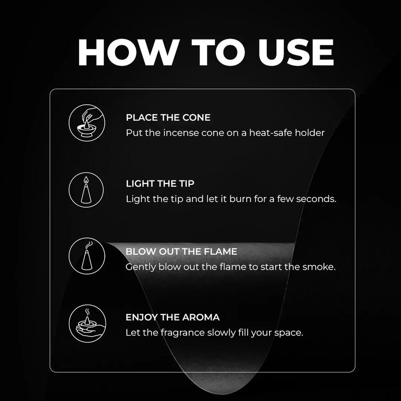 Zoura Bakhoor Cone how to use – place, light, blow out flame, enjoy the aroma