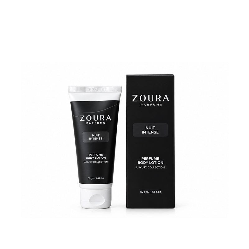 Zoura Nuit Intense Aromatic Spicy Perfume Body Lotion 50g with warm fragrance and daily moisturization