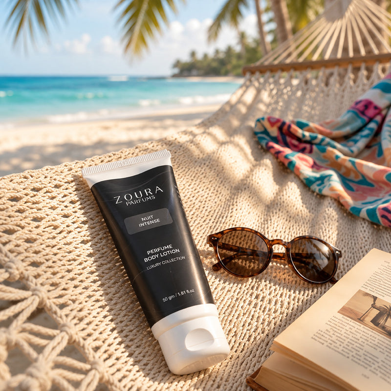 Zoura Nuit Intense perfume lotion 50g featuring an aromatic, spicy and warm fragrance profile