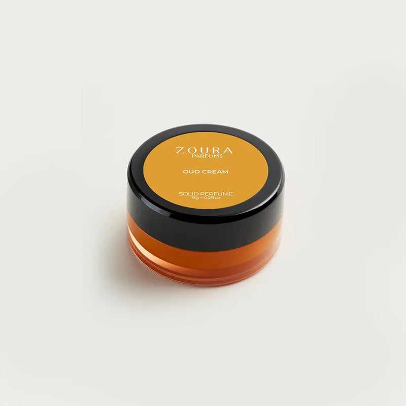 Zoura Parfums Oud Cream Luxury Solid Perfume, unisex non-alcoholic fragrance jar