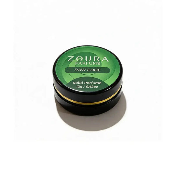 Zoura Parfums Raw Edge Unisex Solid Perfume jar, 12g non-alcoholic fragrance
