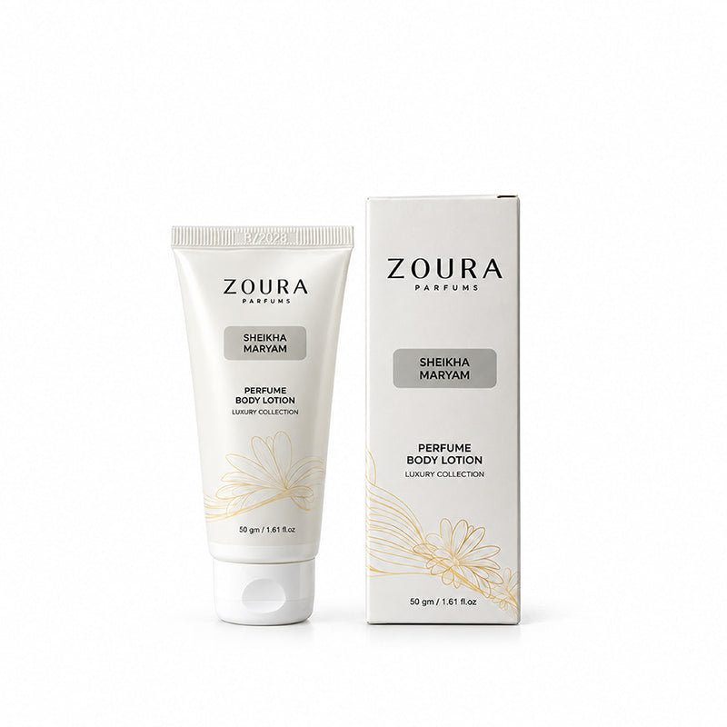 Zoura Sheikha Maryam Floral Musk Perfume Body Lotion 50g for elegant everyday fragrance and moisturization