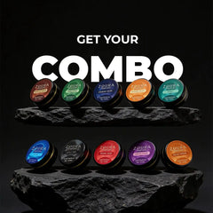 Zoura Solid Perfume Get Your Combo — all 10 signature scents including Midnight Brew, Raw Edge, Arabian Musk, Sugar Rush, Marj, Icon, Royal Oud, Wild Code, Velvet Smoke