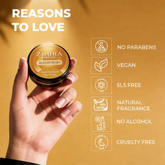 Zoura Sugar Rush Unisex Solid Perfume: no parabens, vegan, SLS free, alcohol-free, cruelty free